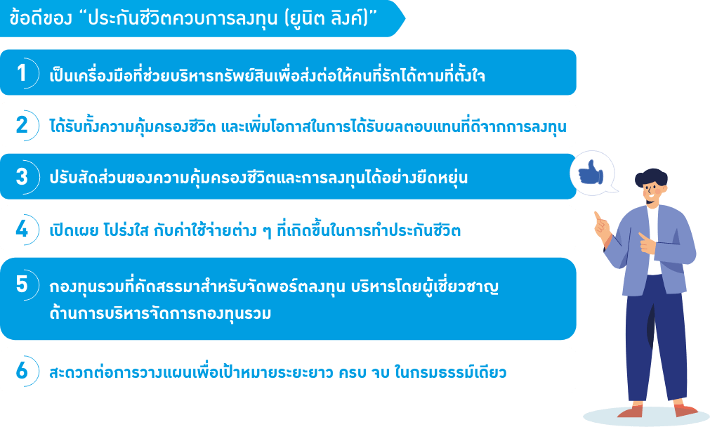 ข้อดีของประกันชีวิตควบการลงทุน (ยูนิต ลิงค์)